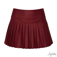 Mini Pleated Skort -  Maroon Shimmer