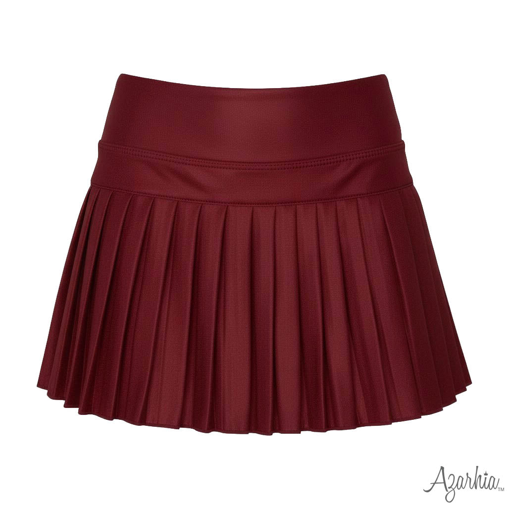 Mini Pleated Skort -  Maroon Shimmer