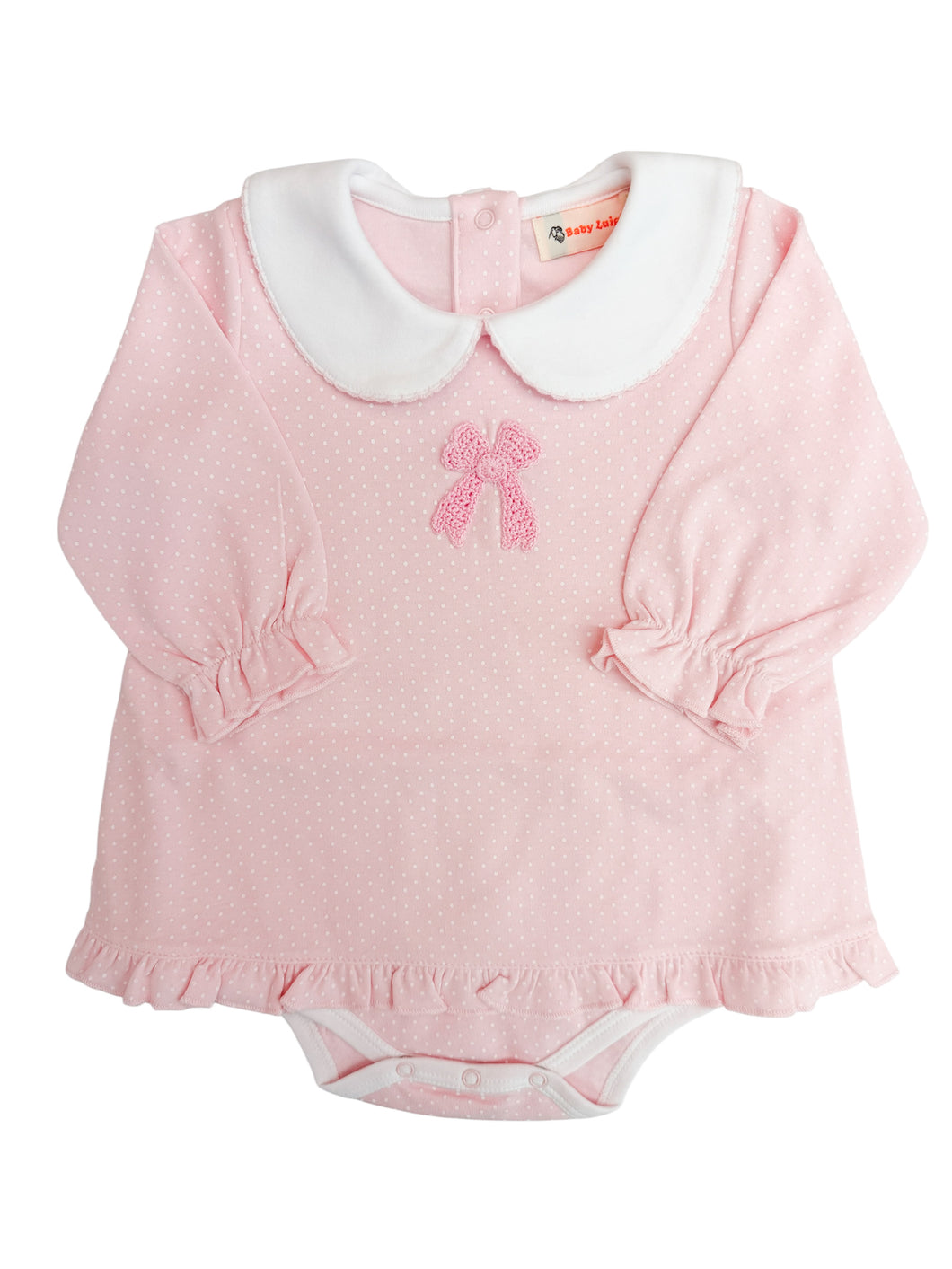 Pink Dot Bubble w/ Crochet Bow