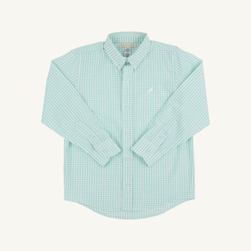 Turks Teal Windowpane Deans List Dress Shirt