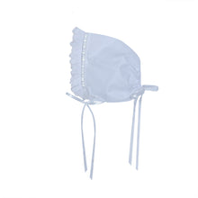 White/White Scallop Ruffle Finn Daygown + Bonnet Set