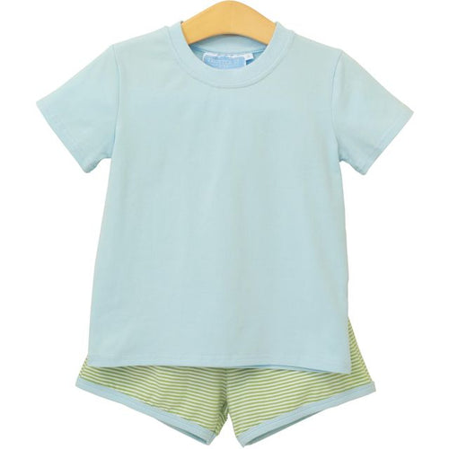 Green Stripe/Light Blue Thomas Short Set