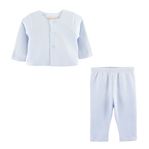 Blue English Knot Pima Jacquard Set