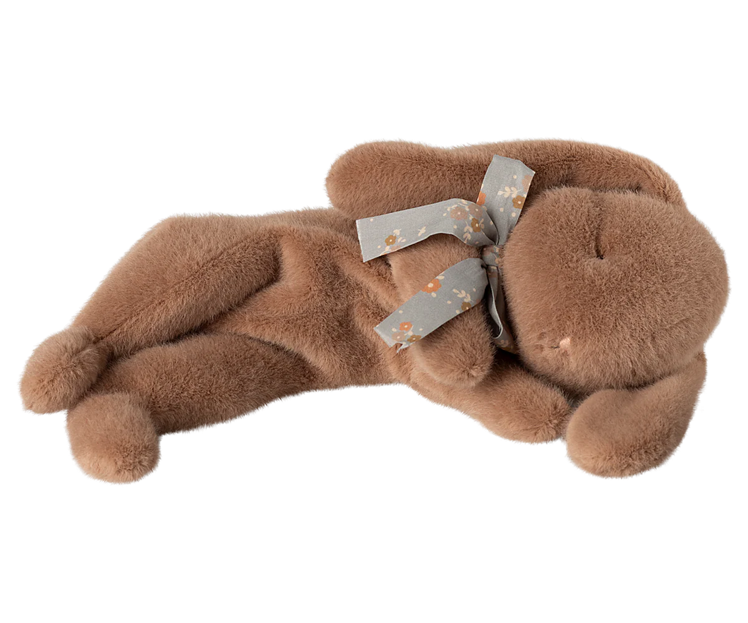 Sleeping Bunny Plush, small - Soft Brown