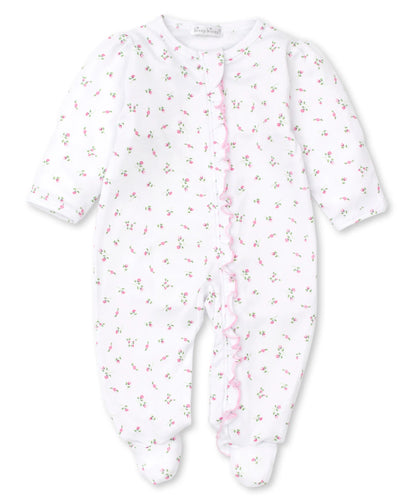 Garden Roses Ruffle Zip Footie