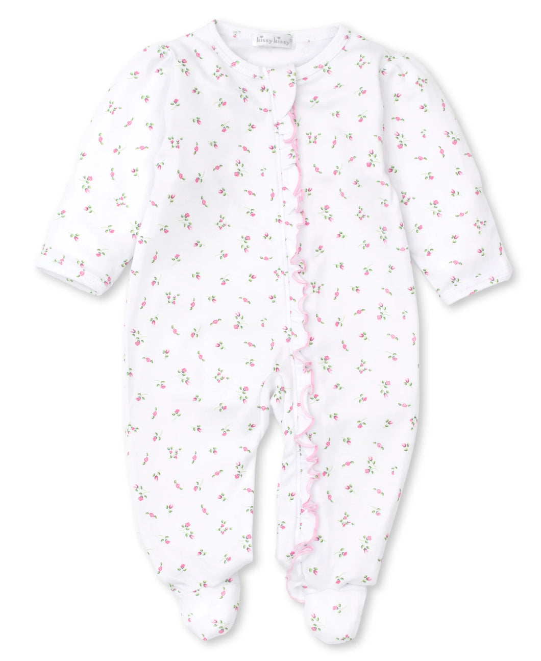 Garden Roses Ruffle Zip Footie