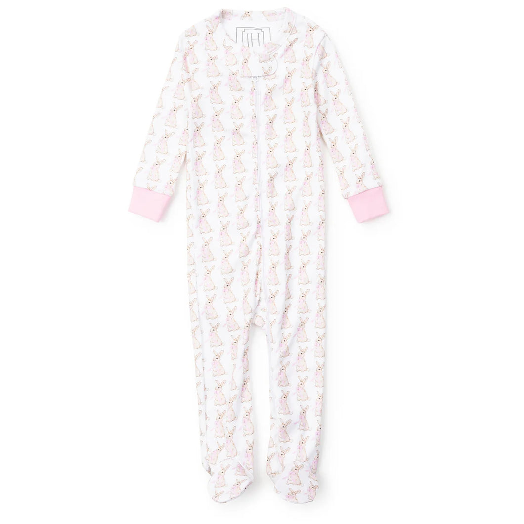 Parker Zipper Pajama - Pink Bunnies