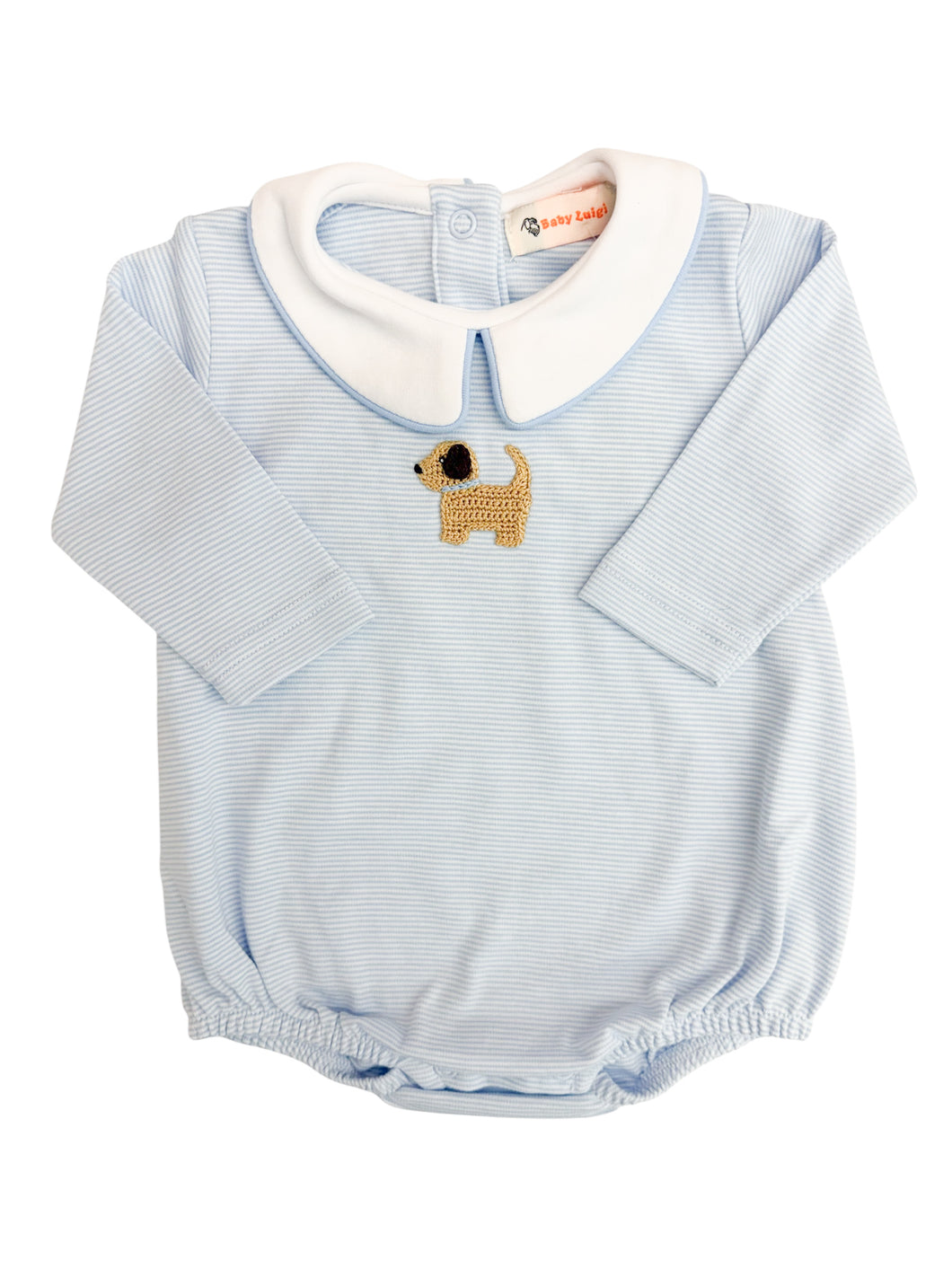 Blue Stripe Crochet Puppy Bubble