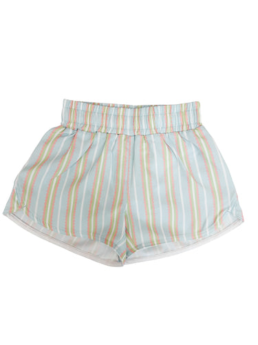 Blue/Pink Stripe Athleisure Shorts