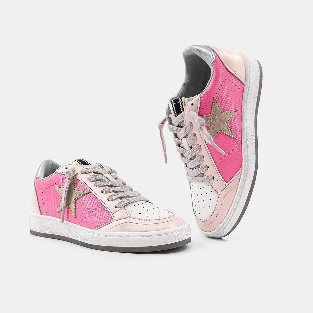 Paz Kids Pink Lizard Sneakers