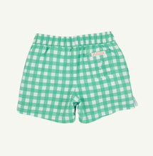 Gibson Island Green Gingham Tortola Swim Trunks