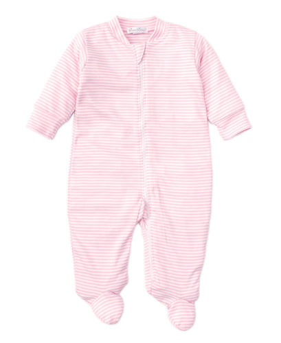 Pink Simple Stripes Footie