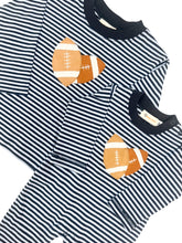 Sky Blue/Navy Stripe Football Tee