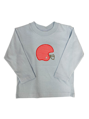 Red Gingham Football Helmet Tee
