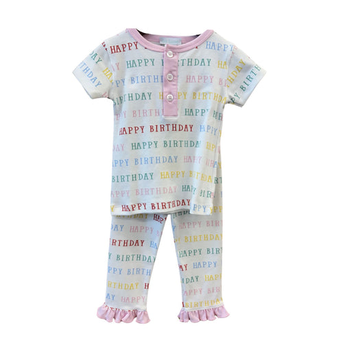 Girl Pima Happy BDay Pajama Set