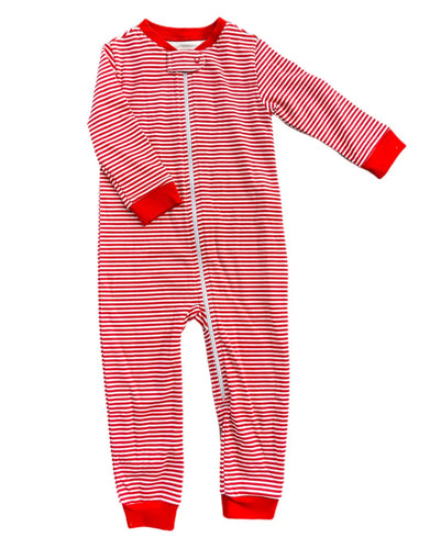Red Stripe Zip Up Jammies