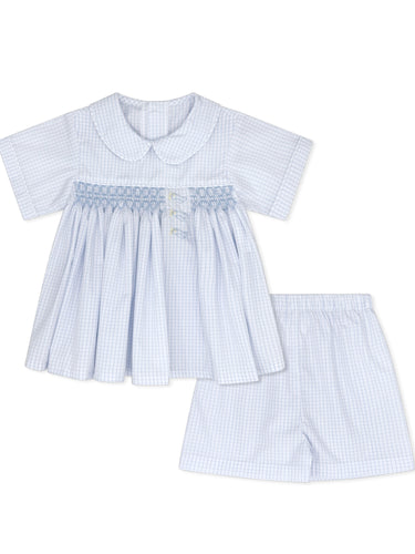 Blue Windowpane Airplane Hayes Short Set