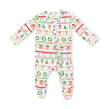Gingerbread Fair Isle Uniisex - 2 Way Zipper Footie