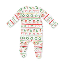 Gingerbread Fair Isle Uniisex - 2 Way Zipper Footie
