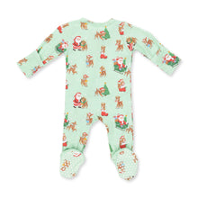 Vintage Reindeer & Santa Unisex - 2 Way Zipper Footie