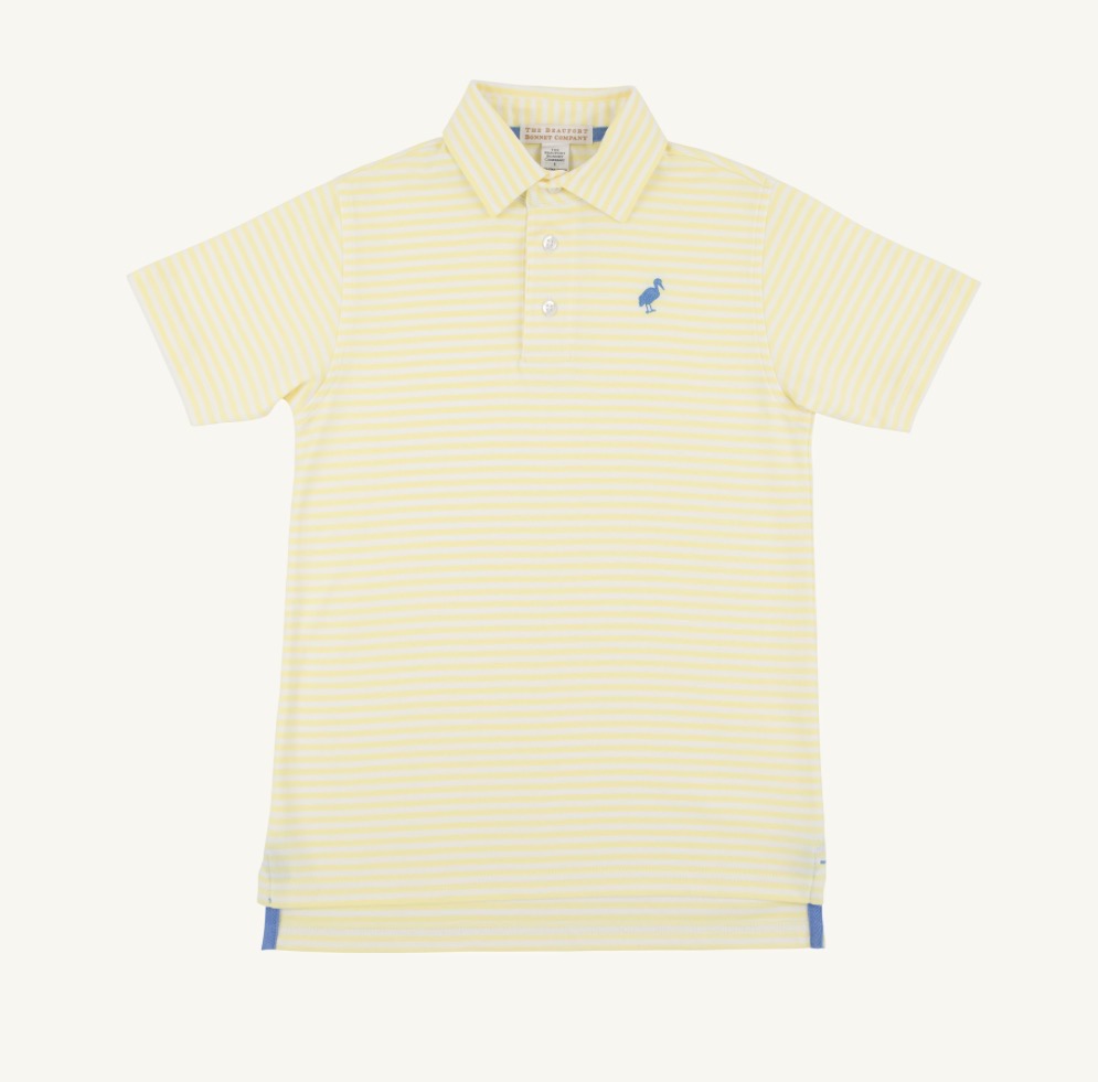 Lake Worth Yellow Stripe Prim & Proper Polo