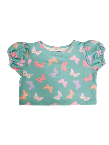 Butterfly Puff Sleeve Athleisure Top