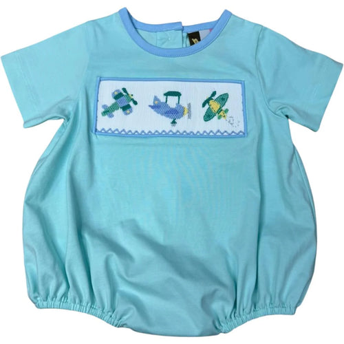 Airplane Smocked Knit Bubble