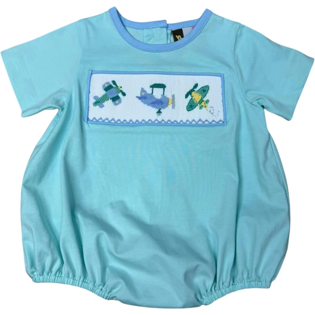 Airplane Smocked Knit Bubble