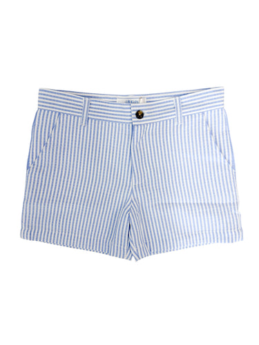 Blue Stripe Seersucker Shorts