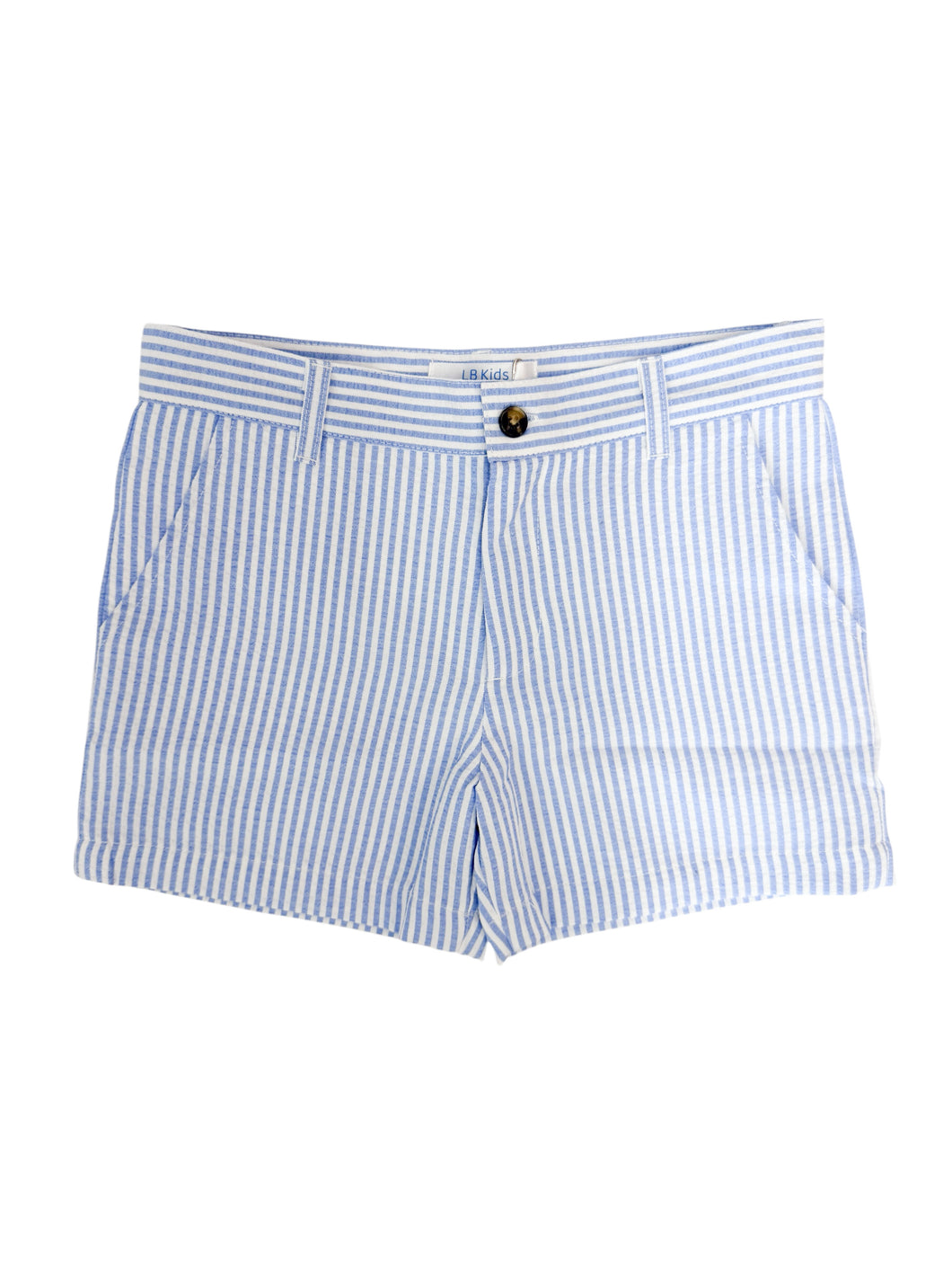 Blue Stripe Seersucker Shorts