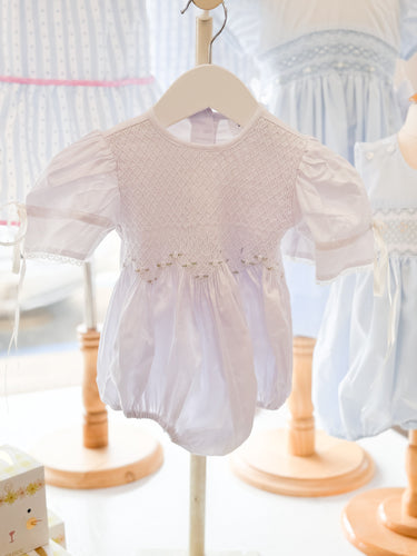 White Smocked Bodice Nikki Bubble