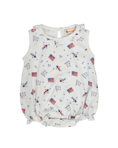 Flags and Fireworks Ruffle Bubble