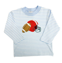 Blue Stripe Football Tee W/ Red Helmet