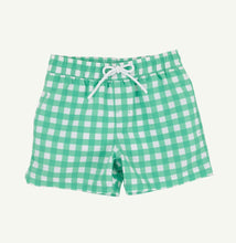 Gibson Island Green Gingham Tortola Swim Trunks