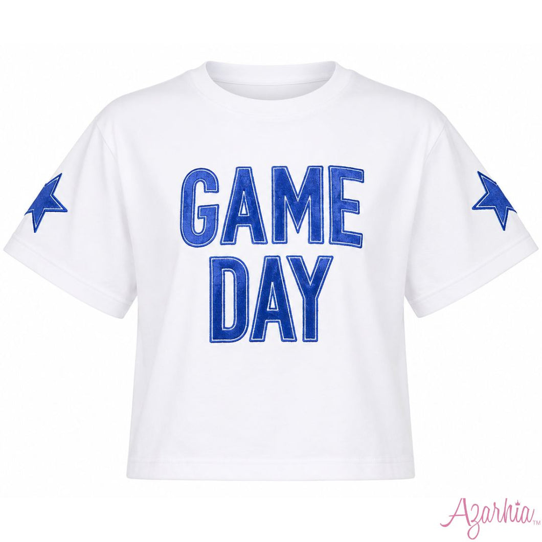 Shimmer Game Day Top - Royal Blue