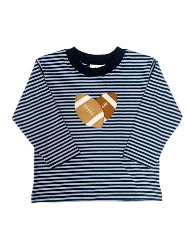 Sky Blue/Navy Stripe Football Tee