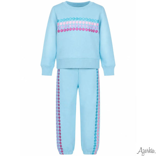 Glitter Smiley Sweat Suit Set