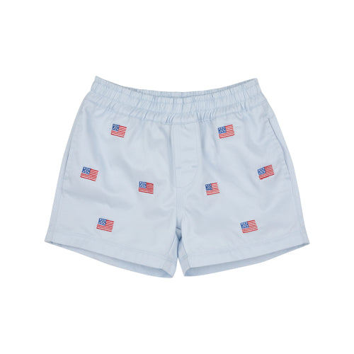 Critter Sheffield Shorts-American Flag Embroidery W/ Multicolor Stork