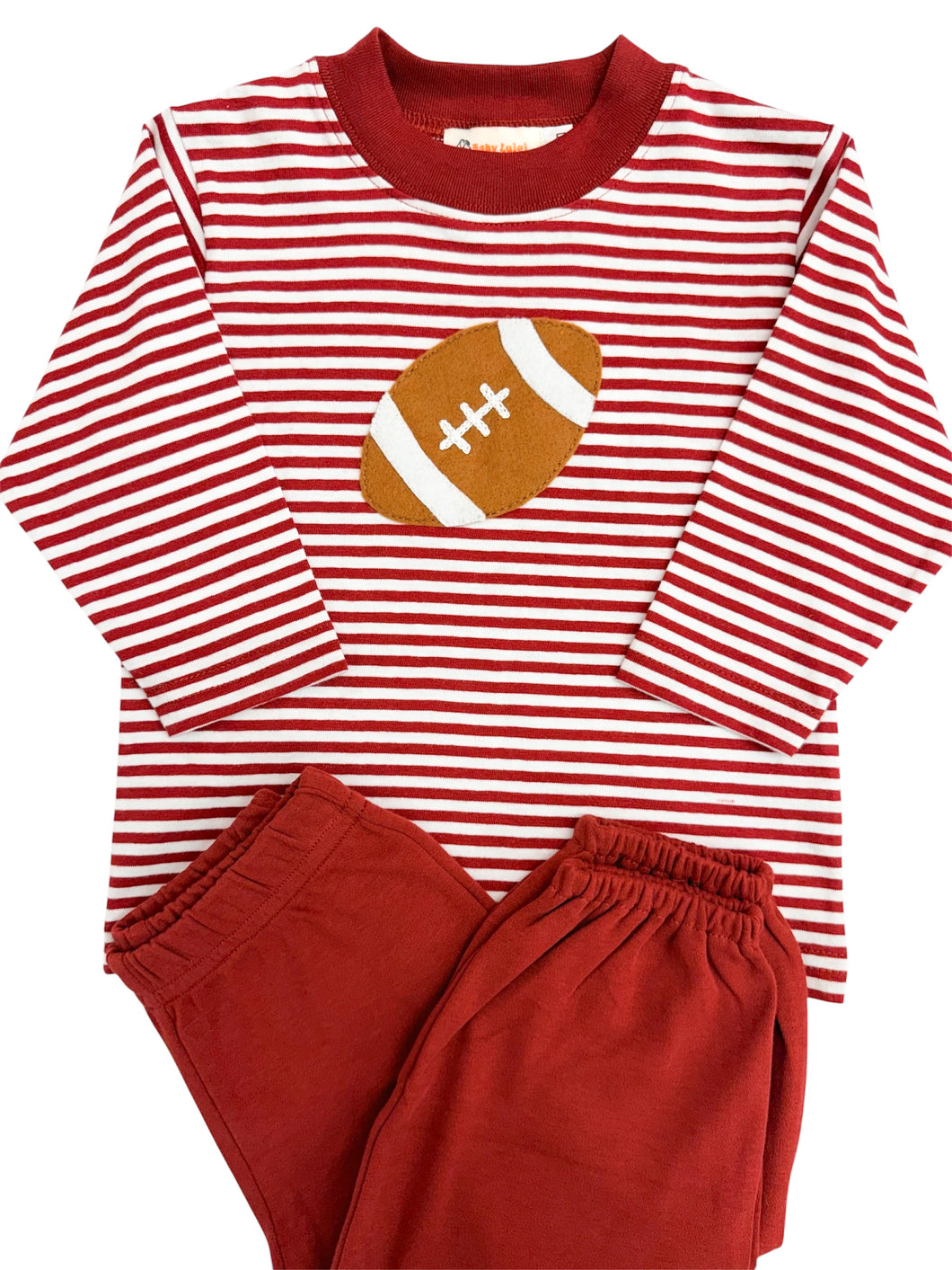 Maroon Stripe Football Bloomer Pant Set