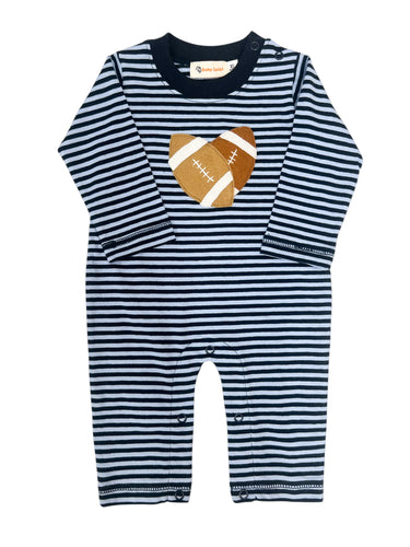 Sky Blue/Navy Stripe Romper