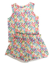 Multi Heart Athleisure Shorts