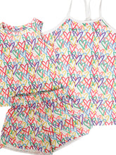 Multi Heart Athleisure Shorts