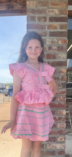 Pink/Green Ric Rac Skort Set