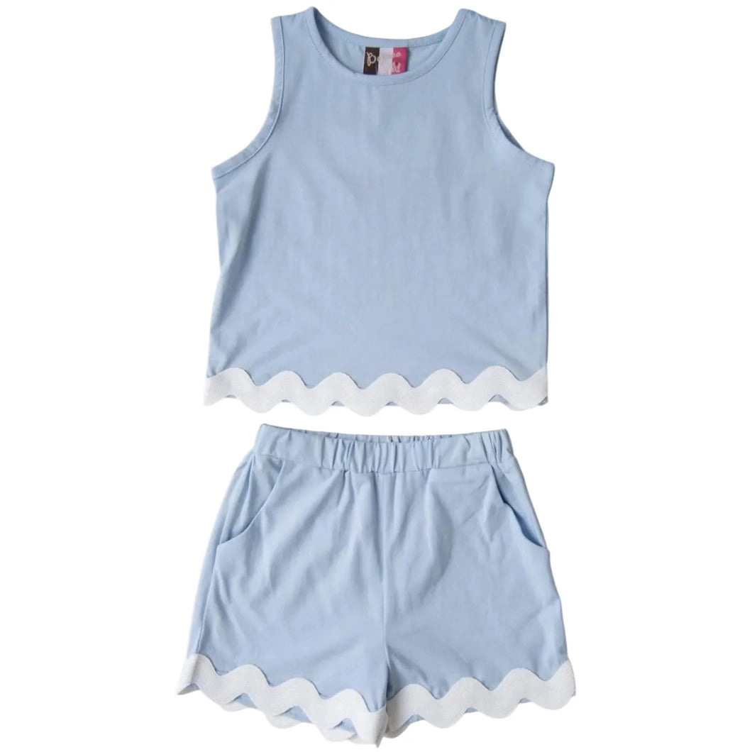 Blue Abigail Ric Rac Short Set