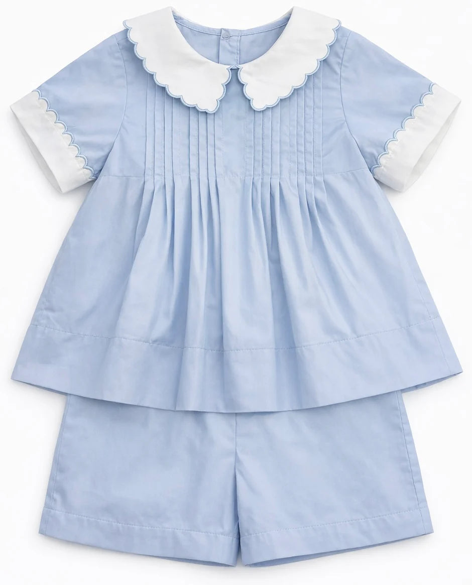 Rowan Short Set - Blue Scallop Peter Pan