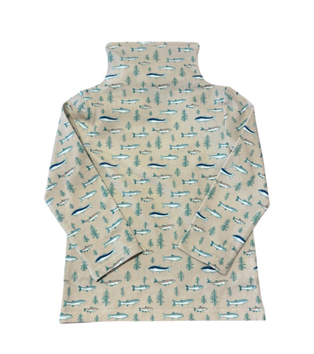 Trout Printed Turtleneck