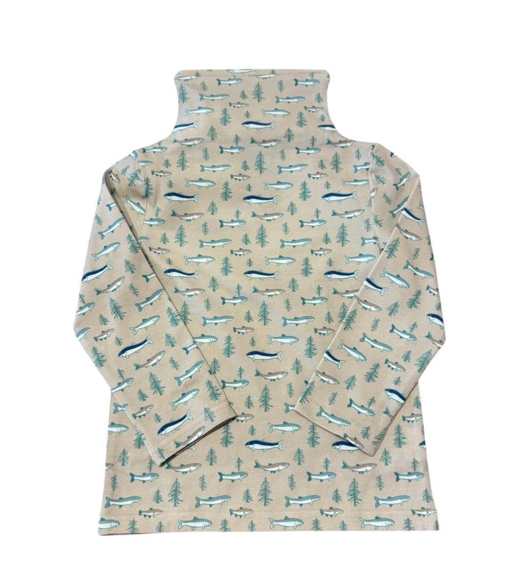 Trout Printed Turtleneck