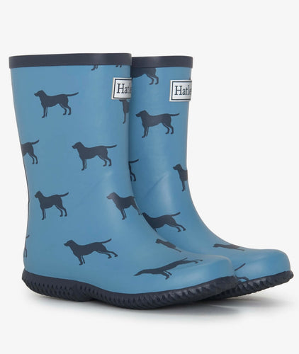 Blue/Navy Dog Print Rain Boots