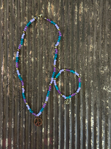 Peace Necklace and Bracelet Set