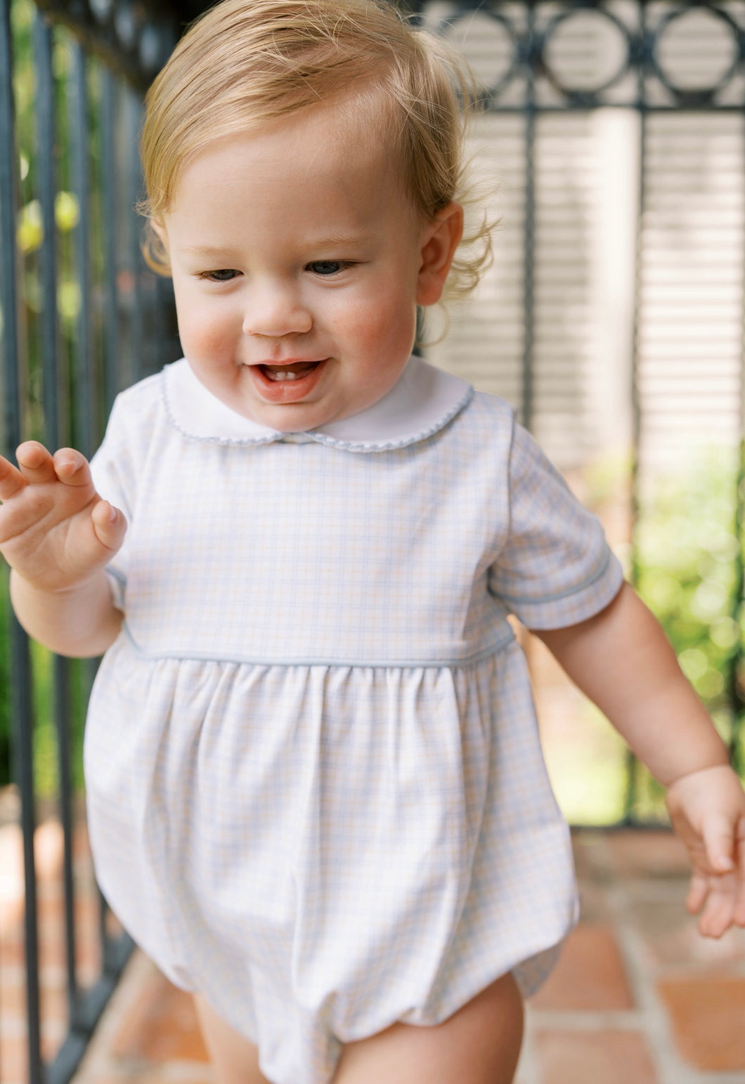 Baby Bea Bubble - Cornflower Check